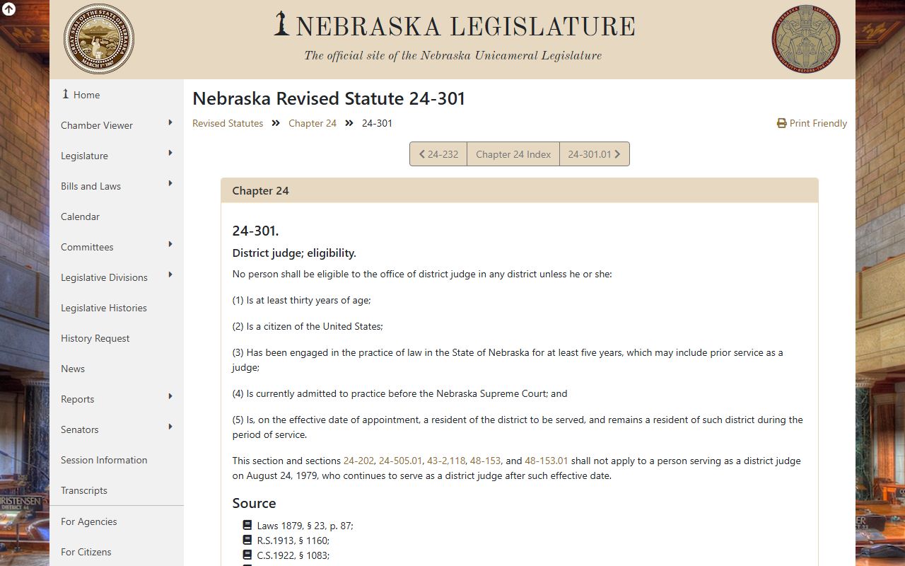 Nebraska statute making Douglas County District Court a court of record