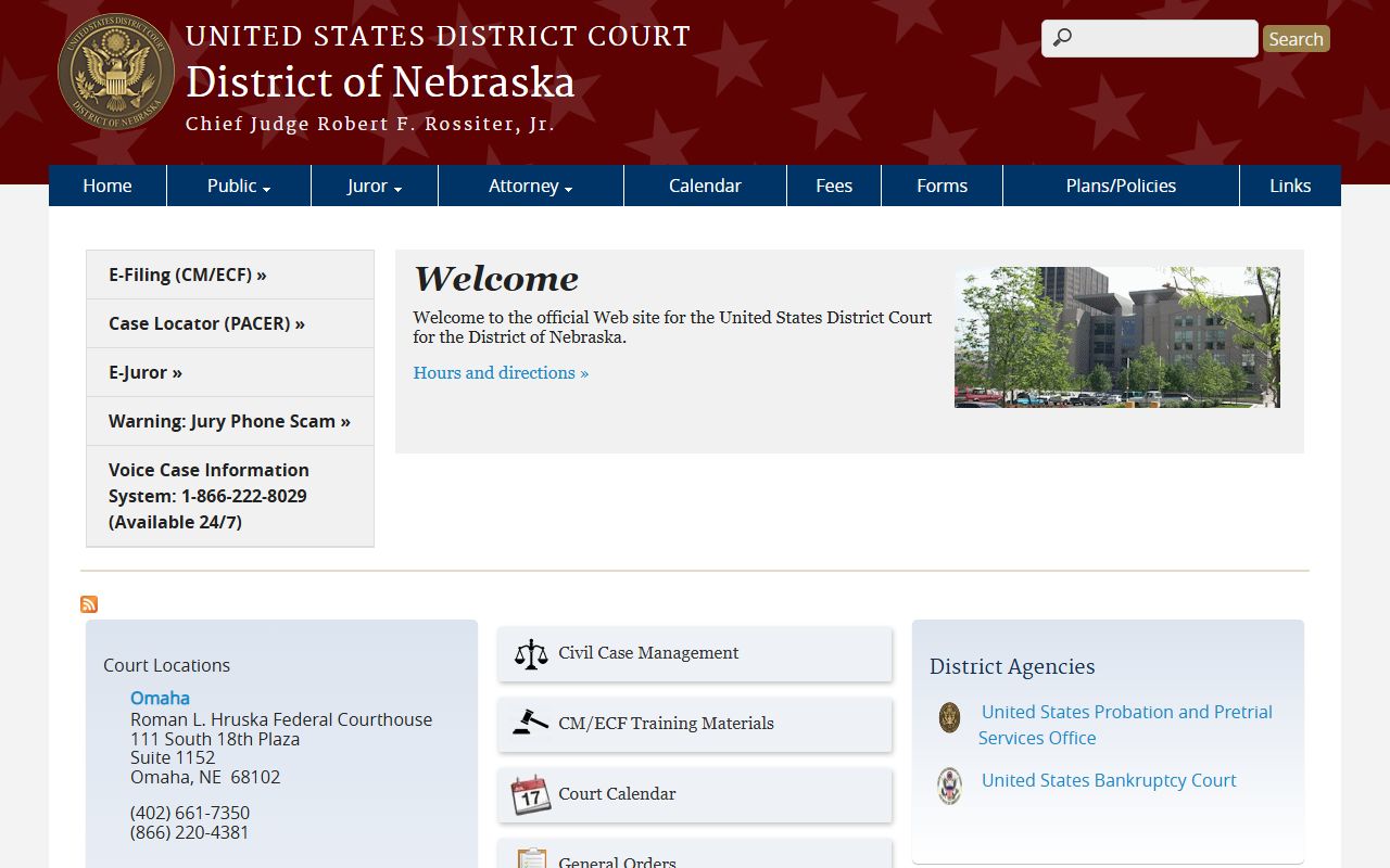 U.S. District Court for the District of Nebraska serving Douglas County