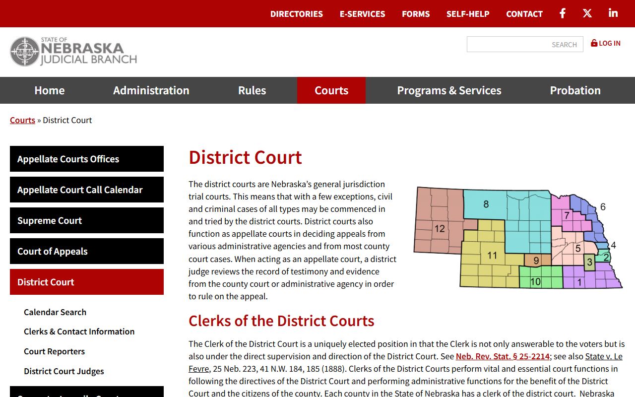 Nebraska statewide District Court overview for Douglas County