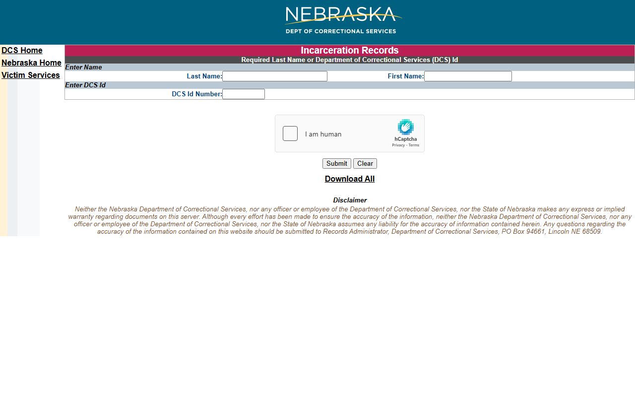 Nebraska Department of Correctional Services search for Douglas County released inmates